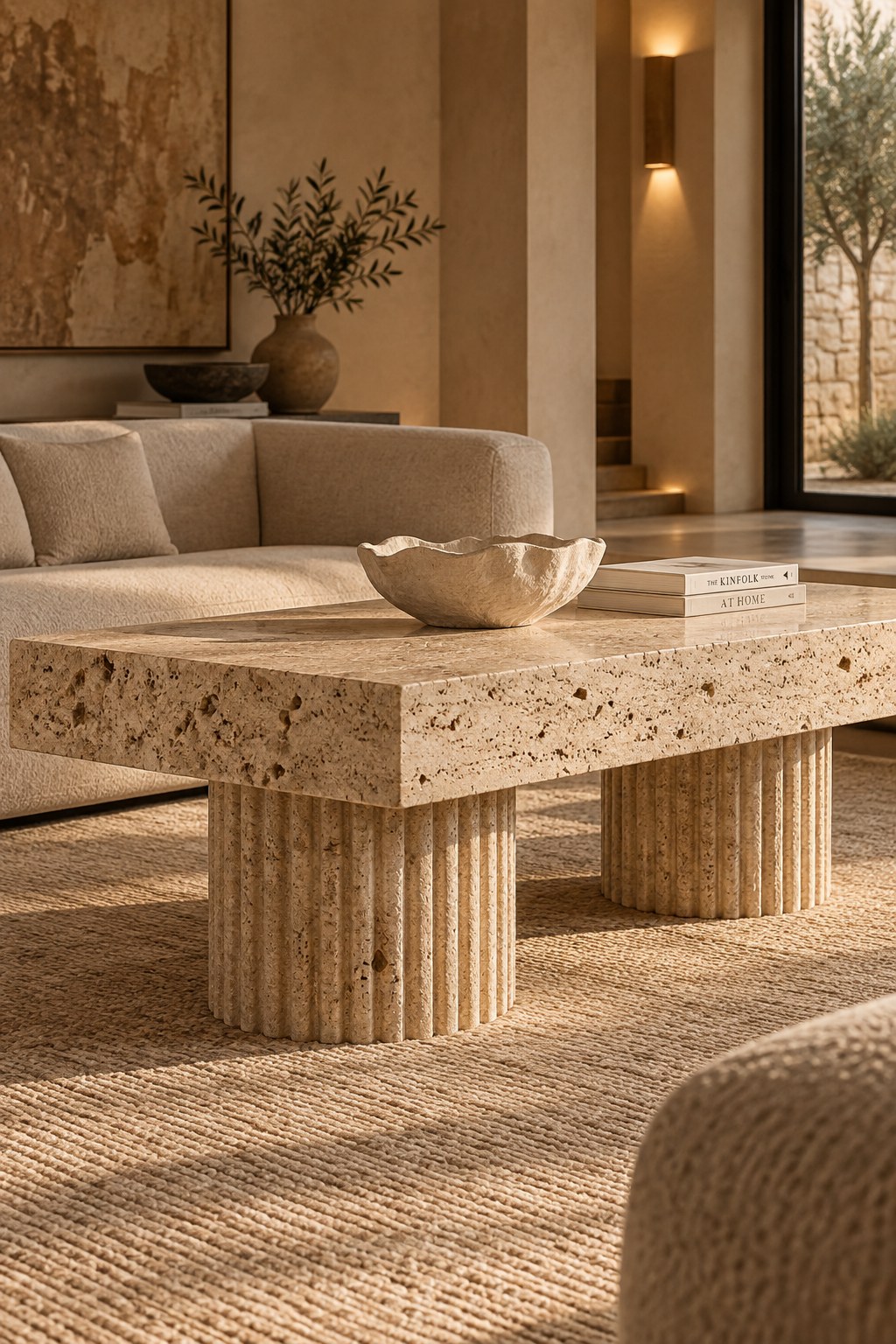 Sculptural Travertine & Raw Ceramics